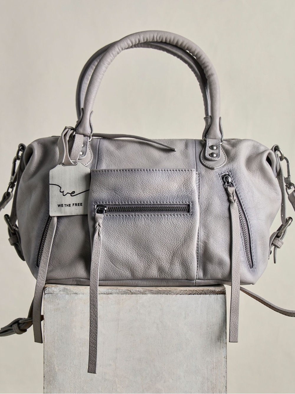 New Color! Dove Grey! FP We The Free BABY EMERSON LEATHER TOTE BAG Sold Out!
